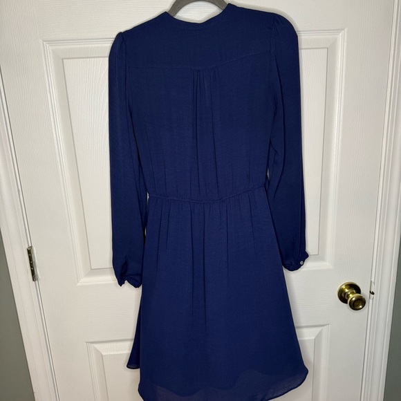 Zara Blue Pleated Long Sleeve Dress Size Small GUC - Picture 4 of 5